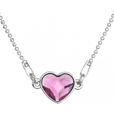 Evolution Group Stříbrný náhrdelník s krystalem Swarovski růžové srdce  32061.3 fuchsia od 778 Kč - Heureka.cz
