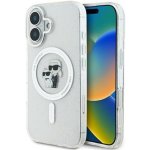 Karl Lagerfeld IML Glitter Karl and Choupette MagSafe Zadní Kryt pro iPhone 16 Transparent – Zboží Mobilmania