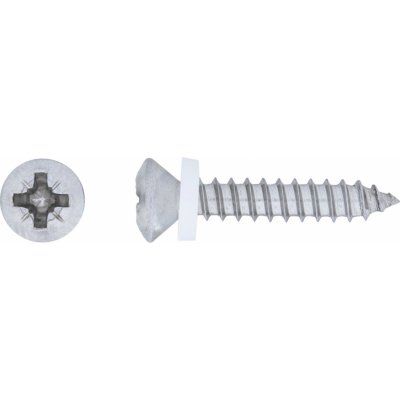 Parapetní vrut s čočkovou hlavou PZ2 plný závit ocel A2 3,9 x 16 mm, 10 ks – Hledejceny.cz