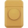 Pouzdro a kryt na mobilní telefon UNIQ FLIXA MagSafe stojánek s gripem a se sloty pro platební kartu žluté