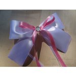 Atlasová mašle na auto bílá s růžovou 324 – Zboží Dáma