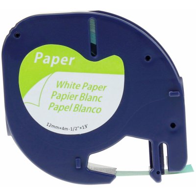 PRINTLINE kompatibilní páska s DYMO 59421, 12mm, 4m,černý tisk/bílý p, LetraTag, papírová PLTD97, 59421 – Zboží Živě