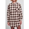 Dámská košile Urban Classics Ladies Oversized Check Flannel Shirt Dress pink/brown