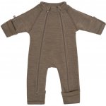 Merino overal bez kapuce s dvojitým zipem hnědý Nature Melange Smallstuff – Zboží Mobilmania