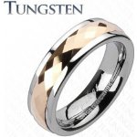 Šperky eshop Wolframový prsten otáčivý středový pás s růžovým zlatem F5.3 – Sleviste.cz