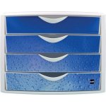 HELIT Zásuvkový box Chameleon 4 zásuvky bílo-modrá plast – Hledejceny.cz