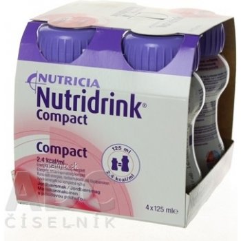 NUTRIDRINK COMPACT S PŘÍCHUTÍ JAHODOVOU POR SOL 4X125ML