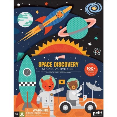 Petit Collage Znovupoužitelné samolepky se scénou Vesmírný průzkum – Zboží Dáma