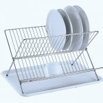 MSV skládací odkapávač na nádobí DRAIN, bílý, chromovaná ocel, 40 x 34,5 x 27 cm (110532) – Zboží Dáma