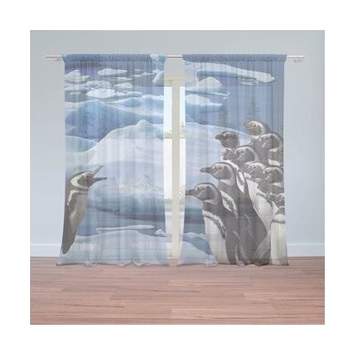 Sablio Záclony Tučňáci: 2ks 150x250cm – Hledejceny.cz