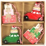 Textilomanie Sada 4 ks vánočních ozdob CHRISTMAS CAR 6 cm – Hledejceny.cz