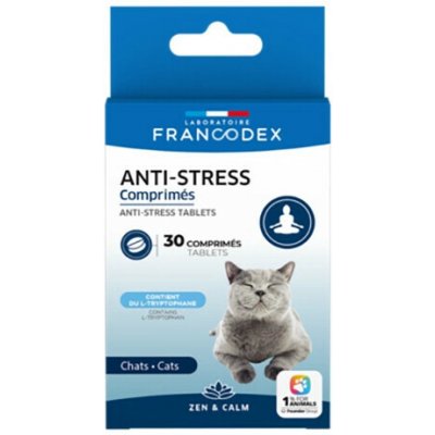 FRANCODEX Anti stress tablets 30 ks antistresových tablet pro kočky – Hledejceny.cz