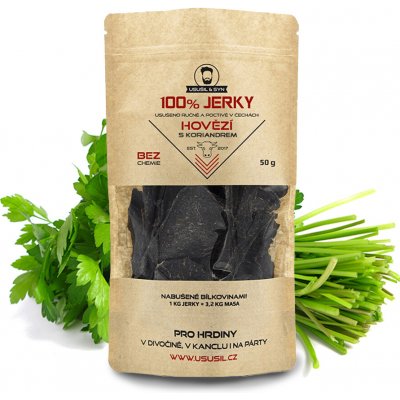 Usušil & Syn 100% Jerky Hovězí s koriandrem 50 g – Hledejceny.cz