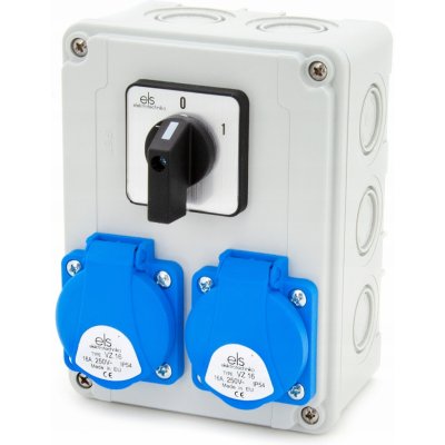 Staveništní rozvaděč 2x zásuvka 230V + vypínač 0-1, nástěnná skříň, ELS – Hledejceny.cz