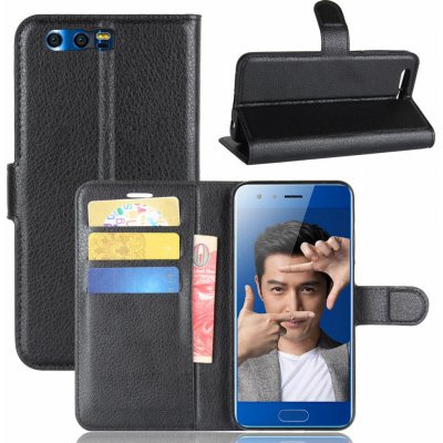 Pouzdro HONOR 9 - obal kryt peněženka se stojánkem - černé – Sleviste.cz