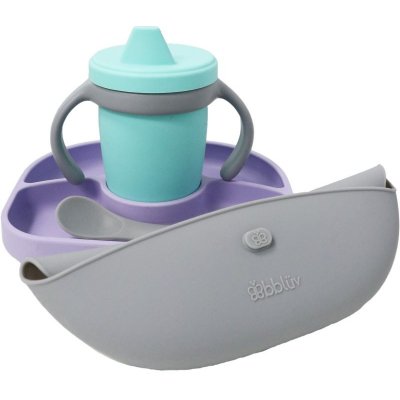 BBLÜV Sët Sippy Küp tréninkový hrnek 240 ml + BBLÜV Yümi dělený talíř – Zboží Mobilmania