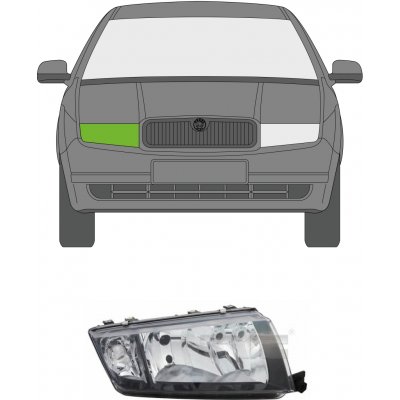 Pravé přední světlo Škoda Fabia 1 Černé / 00-08 – Sleviste.cz
