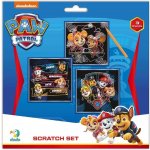 Škrabací obrázek 3ks barevný Tlapková patrola Paw Patrol 20x20cm – Zboží Dáma