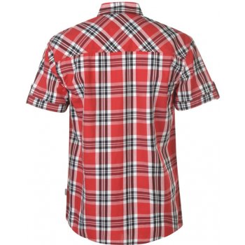 Lee Cooper ss check shirt mens red white black