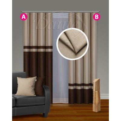 Závěs DUET béžový - varianta B: v.250 cm x š.140 cm – Zboží Mobilmania