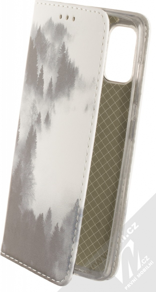 Pouzdro 1Mcz Trendy Book Temné les v mlze 2 Samsung Galaxy A41 bílé