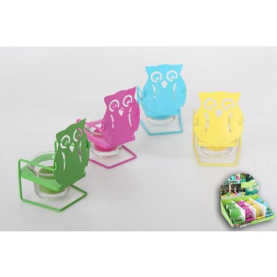 Svícínek "SPRING OWL" + svíčka 8x11/4b. – Zboží Mobilmania