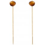 PDPAOLA Pozlacené řetízkové náušnice s tygřím okem LYRA AR01-G58-U – Sleviste.cz