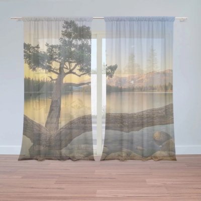 Záclony Strom u jezera: 2 ks - 150x250 cm - Sablio – Hledejceny.cz