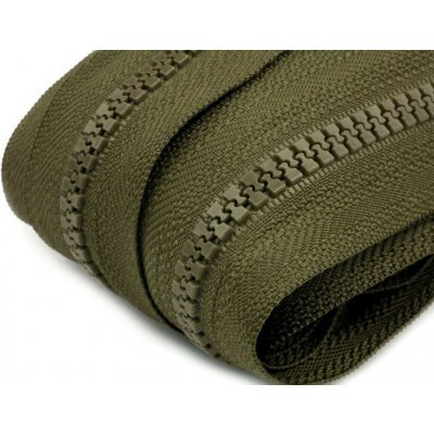 Nekonečný zip kostěný 5 mm metráž - zelený khaki – Hledejceny.cz