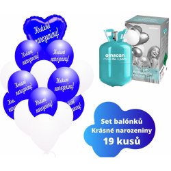 Balonky.cz Helium set tmavěmodré balónky KRÁSNÉ NAROZENINY