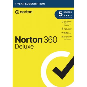 Norton 360 DELUXE 50GB + VPN 1 lic. 5 lic. 12 mes. (21405797)