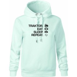 Traktor eat sleep repeat Oversized mikina dámská Moon kratší + širší Frost