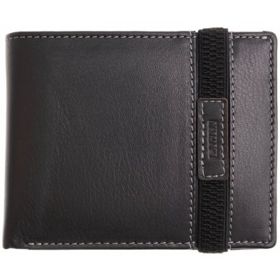 Lagen Pánská kožená peněženka 61178 černá s přepnutím gumičkou
