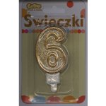 Godan Dortová svíčka číslo 6 zlatá – Sleviste.cz