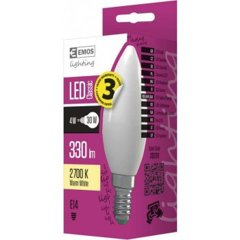 Emos LED žárovka Classic Candle 4W E14 Teplá bílá