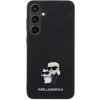 Pouzdro a kryt na mobilní telefon Karl Lagerfeld PU Saffiano Metal Karl and Choupette Samsung Galaxy S24+ černé