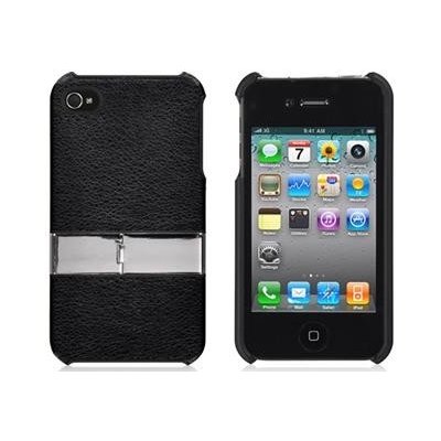 Pouzdro LUXA2 PH4 iPhone4 Leather/Metallic Stand Case černé – Zboží Mobilmania