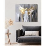 ZUTY Obrazy na stěnu - Bílý anděl se zlatými křídly Rozměr: 80x100 cm, Rámování: vypnuté plátno na rám