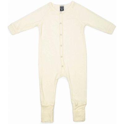 Rostoucí merino pyžamo dětské overal béžové Smallstuff – Zboží Dáma