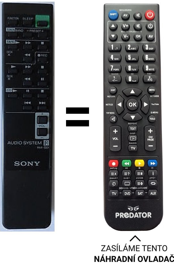 Dálkový ovladač Predátor Sony RM-S51