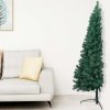 Vánoční stromek Nabytek XL Umělý vánoční půl stromek s LED a sadou koulí zelený 120 cm
