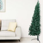 Nabytek XL Umělý vánoční půl stromek s LED a sadou koulí zelený 120 cm