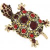 Brož Biju brož želva s barevnými kubickými zirkony červená 9001742-1