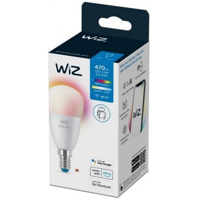 WiZ Colors 8719514554658 inteligentní žárovka LED E14 4,9W 470lm 2200-6500K RGB stmívatelná – Zbozi.Blesk.cz