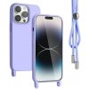 Pouzdro a kryt na mobilní telefon Pouzdro Jelly Case Rope Case Samsung S21 FE na krk - fialové