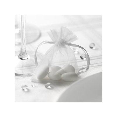 PartyDeco Sáček z organzy bílý 10 ks - organzový pytlíček na svatební mandle a dárečky pro hosty – Zboží Mobilmania