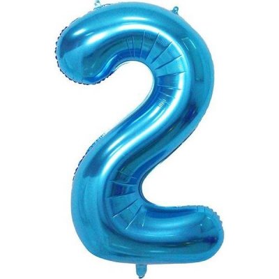 Cakesicq Fóliový balónek číslo dva modrý 102cm – Zboží Dáma