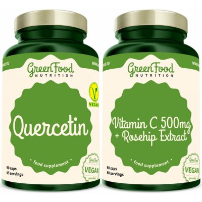 GreenFood Nutrition Quercetin 90 kapslí + Vitamin C 500mg 60 kapslí – Zbozi.Blesk.cz