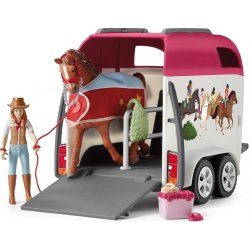 Schleich Dobrodružné auto s přívěsem a koněm 102642535