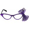 Párty brýle funny fashion Retro brýle s mašličkou - fialové